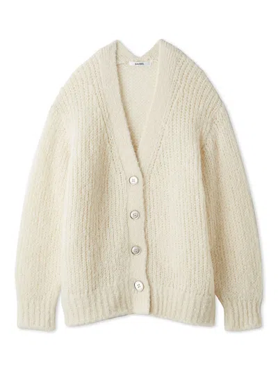 Snidel Premium Fancy Alpaca Mid-length Cardigan In Ivory