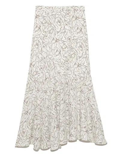 Snidel Print High Waisted Maxi Skirt In White