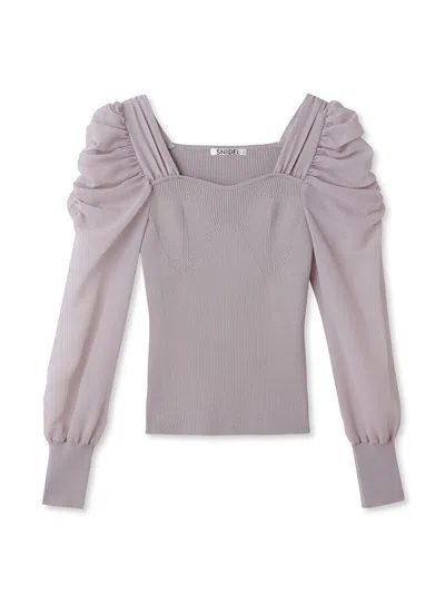 Snidel Puff Sleeve Knit Long Sleeve Top