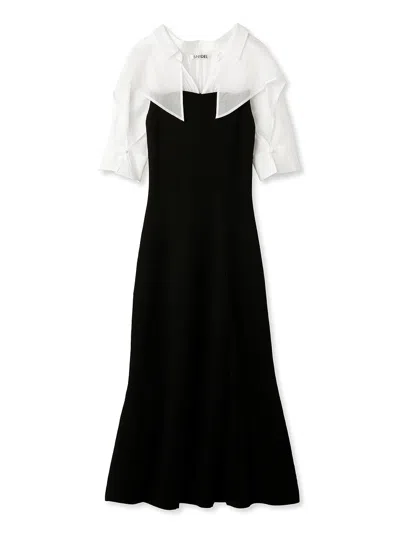 Snidel Puff Sleeve Maxi Docking Dress In Black
