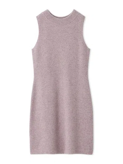 Snidel Raccoon Ribbed Sleeveless Mini Dress In Gray