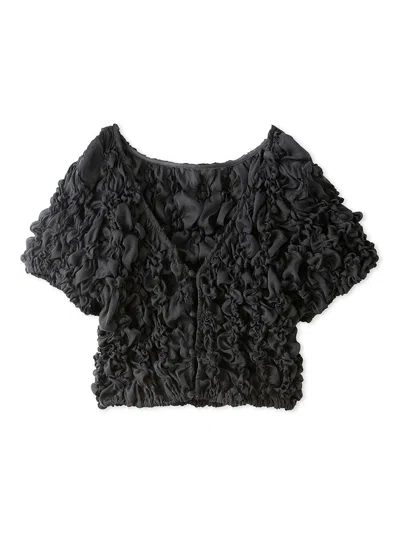 Snidel Random Shirring Pullover In Black