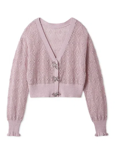 Snidel Ribbon Button Sheer Cardigan