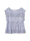 Snidel Ribbon Jacquard Knit Pullover In Blue
