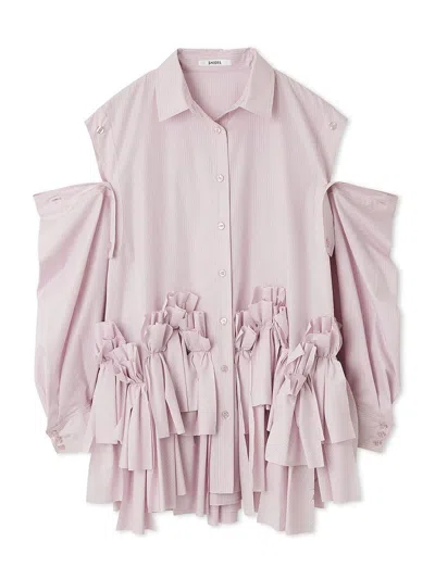 Snidel Ribbon Shirt Dress In Pink