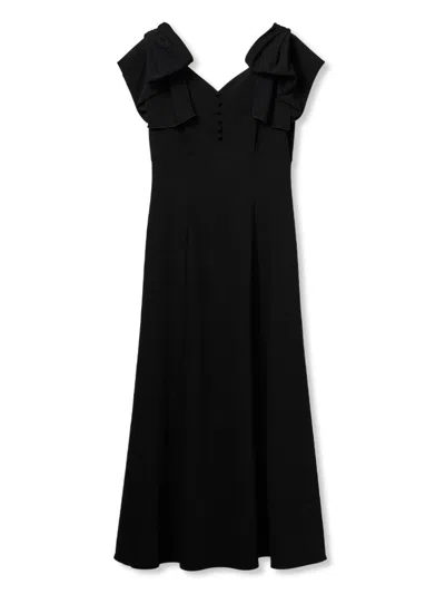 Snidel Ribbon Shoulder Dress In Black