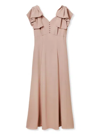 Snidel Ribbon Shoulder Dress In Neutral