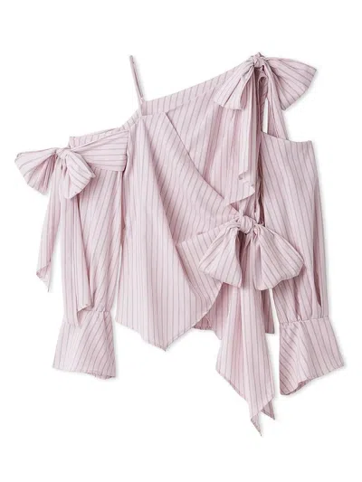 Snidel Ribbon-detail Blouse In Pink