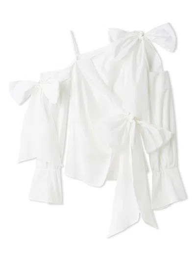 Snidel Ribbon-detail Blouse In White