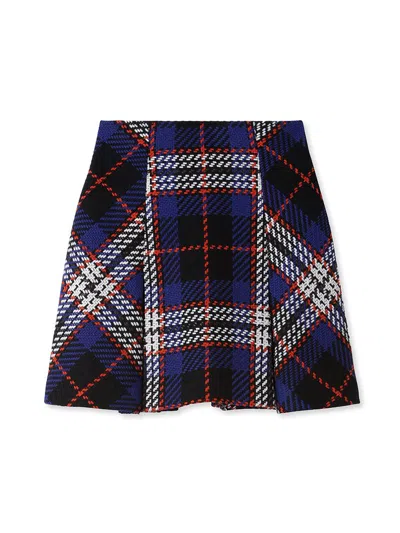 Snidel Roving Checkered Mini Skirt In Blue