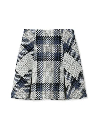 Snidel Roving Checkered Mini Skirt In White