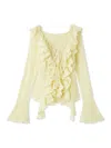 Snidel Ruffle Design Knit Pullover In Yellow