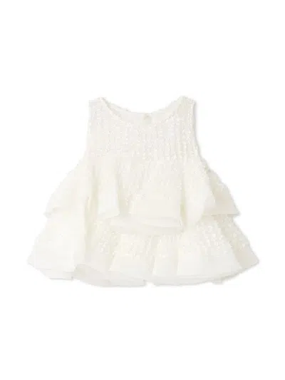 Snidel Ruffle Jacquard Volume Blouse In Multi