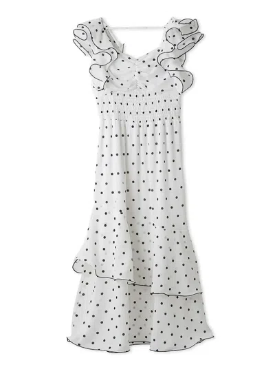 Snidel Ruffle Sleeve Print Dress In White