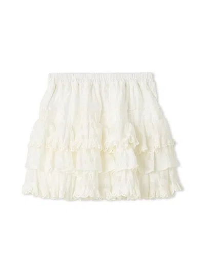 Snidel Ruffle Tiered Skort In Neutral
