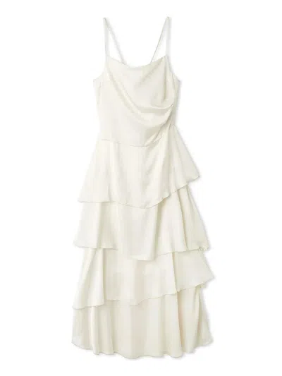 Snidel Satin Tiered Cami Dress In White