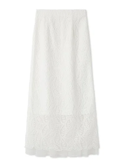 Snidel Scalloped Hem Floral Lace Midi Skirt