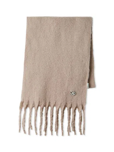 Snidel Scarf With Brooch In Neutral