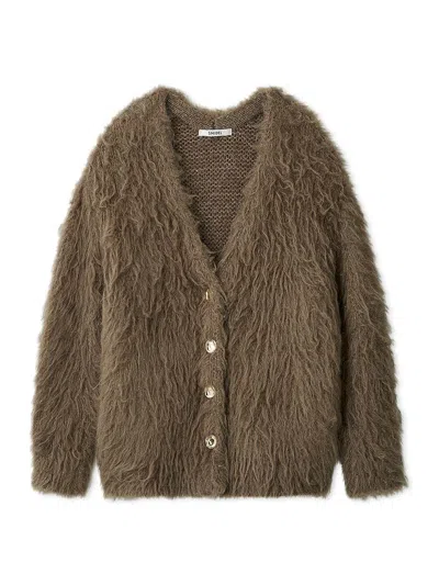 Snidel Shaggy Cardigan In Green
