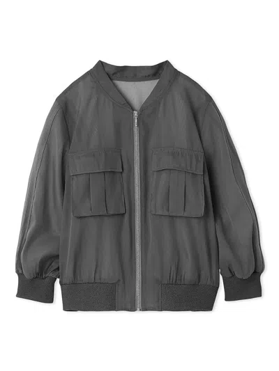 Snidel Sheer Blouson Jacket In Gray
