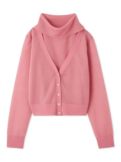 Snidel Sheer Knit Ensemble In Pink