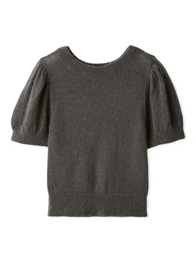 Snidel Sheer Mohair Puff Sleeve Knit Pullover