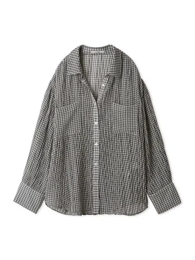 Snidel Sheer Pleated Shirt In Gray