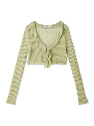 Snidel Sheer Ruffle Knit Cardigan
