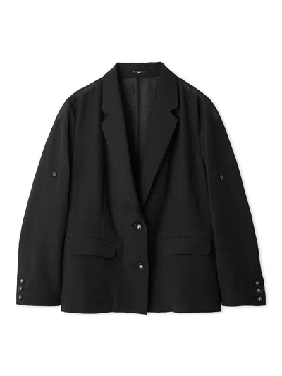 Snidel Sheer Single-breasted Tailored Blazer In Black