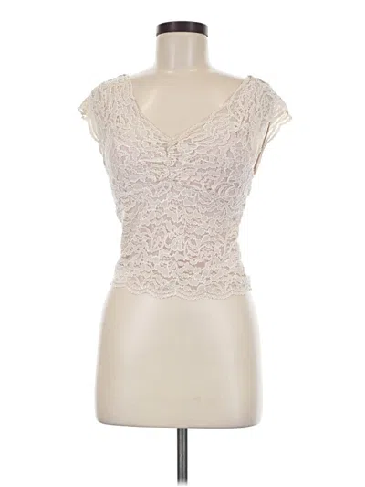 Pre-owned Snidel Short Sleeve Top Ivory Sweetheart Neckline Tops