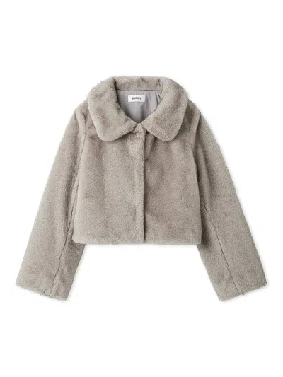 Snidel Short Stand Collar Faux Fur Coat In Gray
