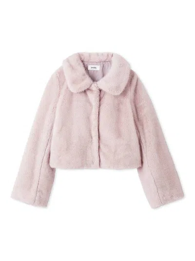 Snidel Short Stand Collar Faux Fur Coat In Pink