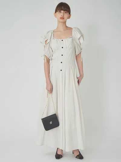 Snidel Sleeve Design Square Neck Dress In White