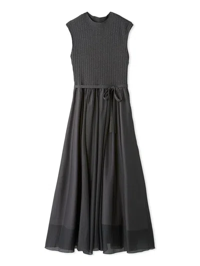 Snidel Sleeveless Knit Docking Dress In Black