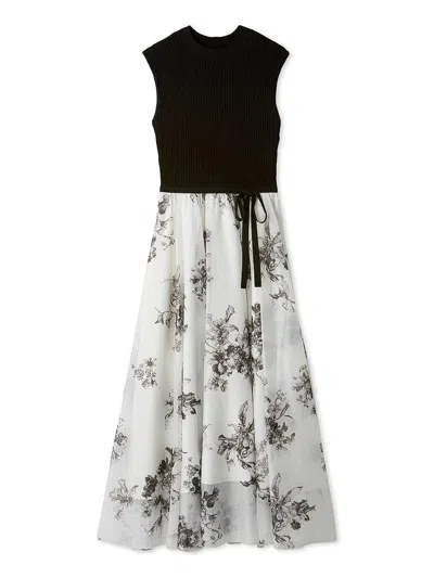 Snidel Sleeveless Knit Docking Dress In Animal Print