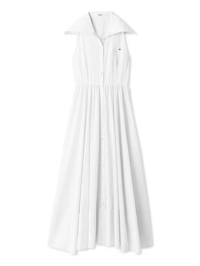 Snidel Sleeveless Shirt Dress In White
