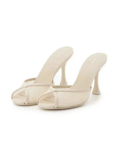 Snidel Slip-on Mesh Stiletto Heels In White