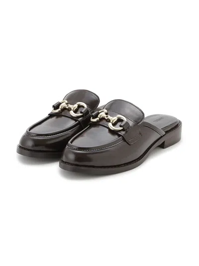 Snidel Slip-on Loafer Mules In Dark Brown
