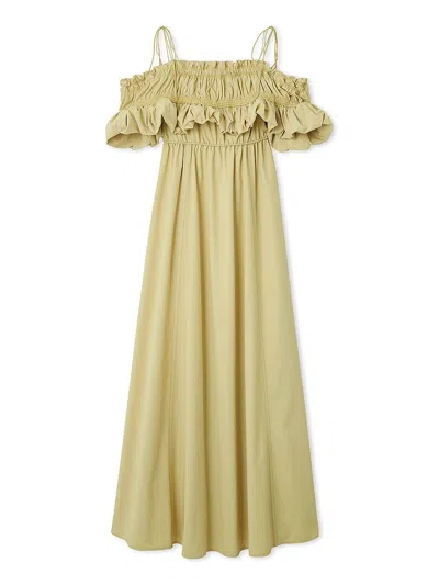 Snidel Smocked Camisole Dress In Yellow