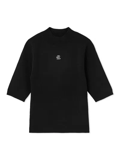 Snidel Soft Ribbed Half-sleeve Knit Top