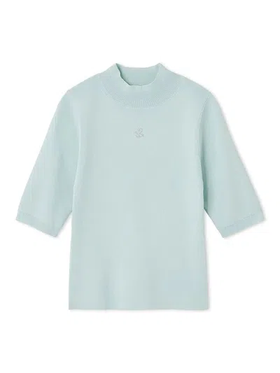 Snidel Soft Ribbed Half-sleeve Knit Top