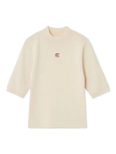 Snidel Soft Ribbed Half-sleeve Knit Top