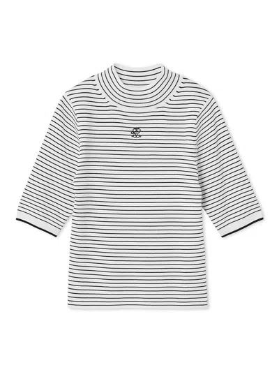 Snidel Soft Ribbed Half-sleeve Knit Top