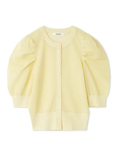 Snidel Sparkle Aurora Cardigan In Yellow