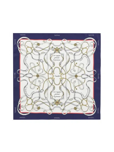 Snidel Square Frame Design Scarf In White