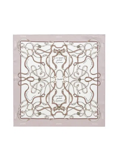 Snidel Square Frame Design Scarf In White