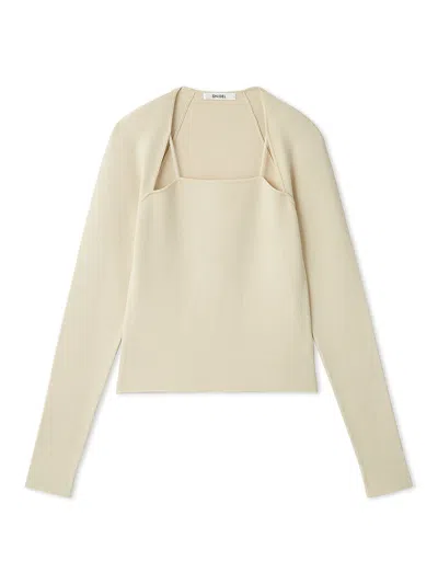 Snidel Square Neck Knit Long Sleeve In Neutral