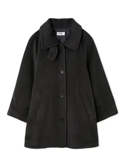 Snidel Stand Collar Mid-length Coat In Black