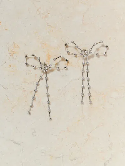 Snidel Stone Ribbon Earrings In Silver