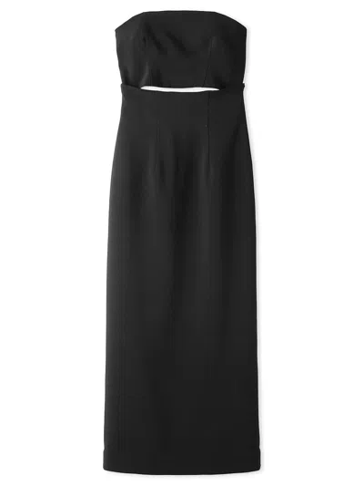 Snidel Strapless Cutout Maxi Dress In Black